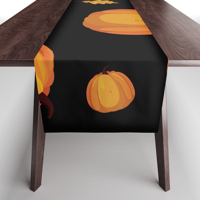 Fresh Pumpkins Pattern Background Table Runner