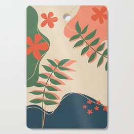 Colorful Abstract Garden Leaves Cutting Board