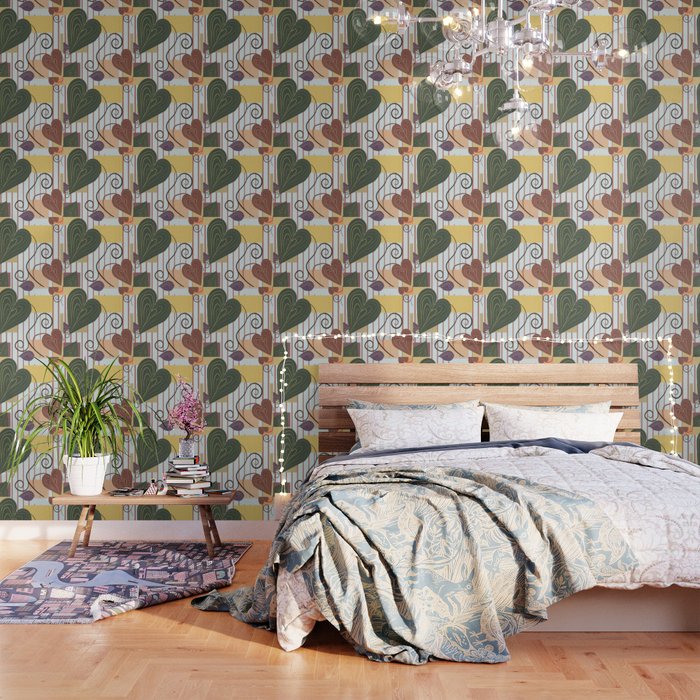 Hearts On Vines Wallpaper By Roxygart Society6