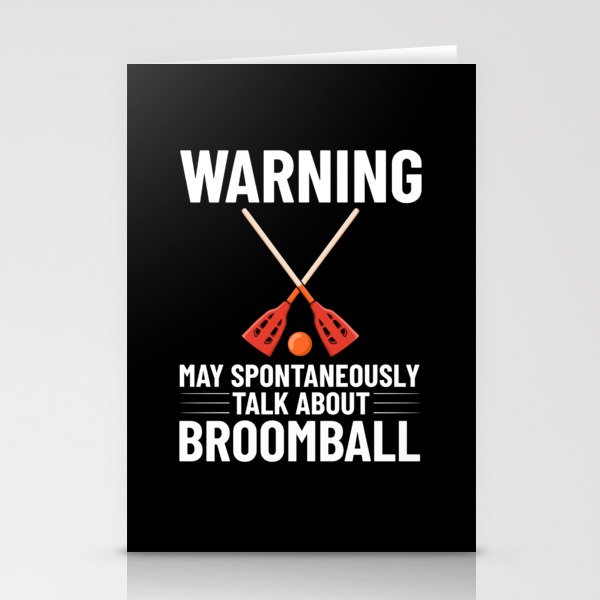 Broomball Stick Game Ball Player Stationery Cards