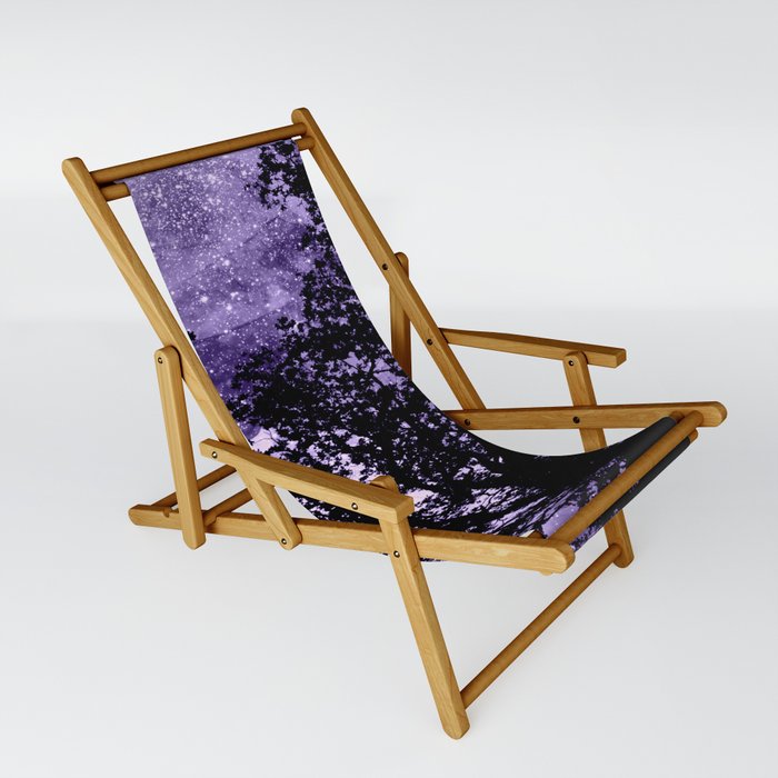 Black Trees Lavender Space Sling Chair