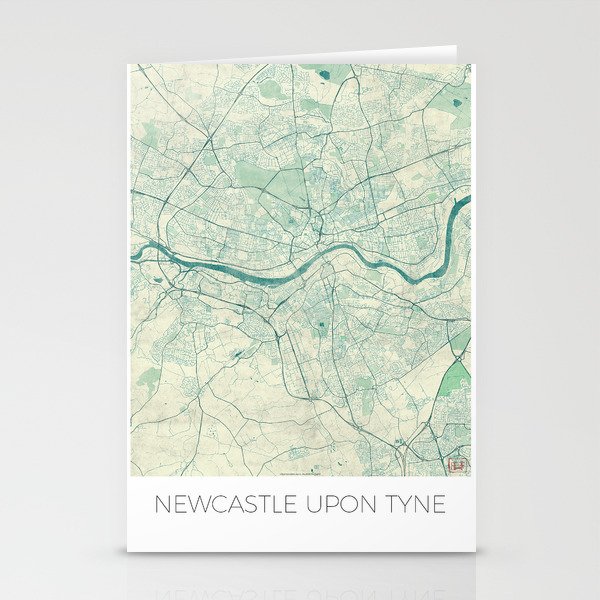 Newcastle upon Tyne Blue Vintage Stationery Cards