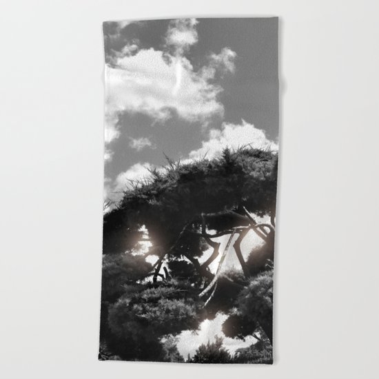 B&W Tree Beach Towel