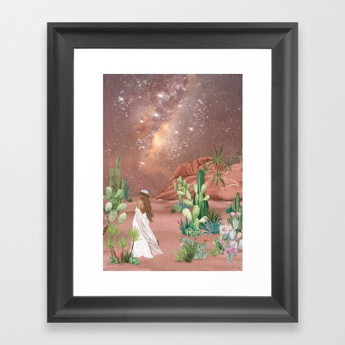 Desert star gazer Framed Art Print
