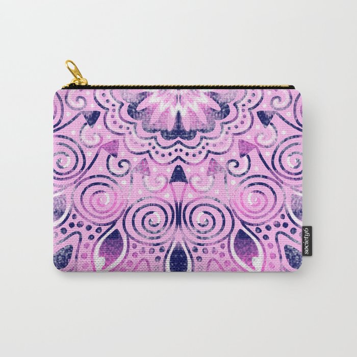 Colorful Pink Mandala Carry-All Pouch