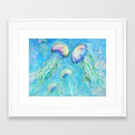 Jellyfish Juggle Framed Art Print