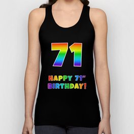 [ Thumbnail: HAPPY 71ST BIRTHDAY - Multicolored Rainbow Spectrum Gradient Tank Top ]