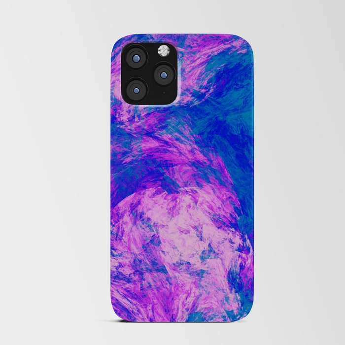 Bubblegum Pink and Blue Burst Abstract Artwork iPhone Card Case