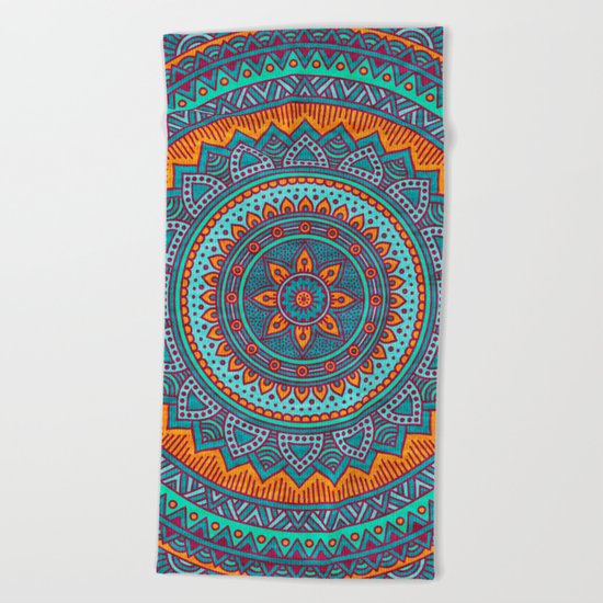 Hippie mandala 75 Beach Towel