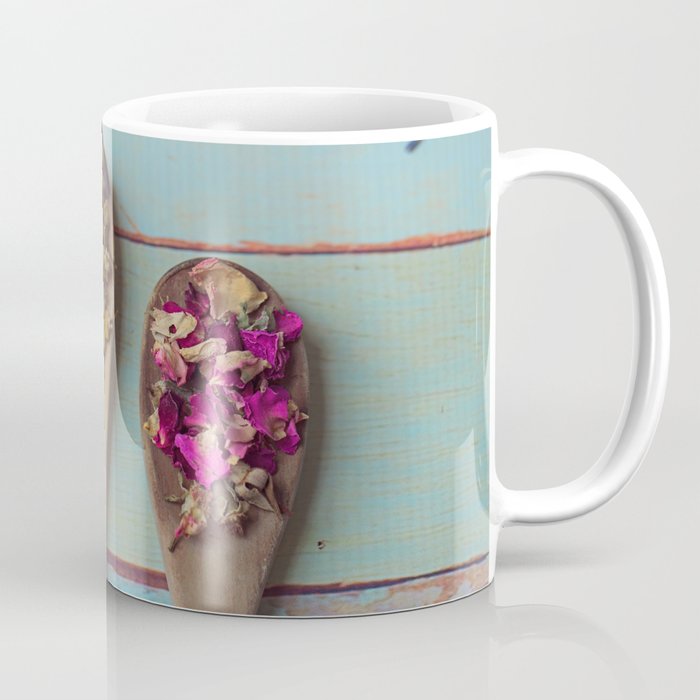 Three Beauties, Floral and Wooden Spoon Coffee Mug
