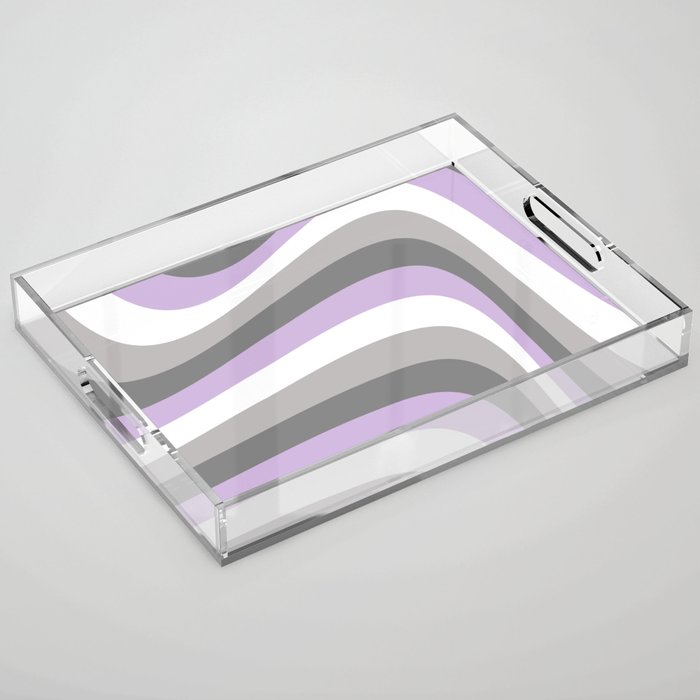 subtle asexual pride abstract art Acrylic Tray