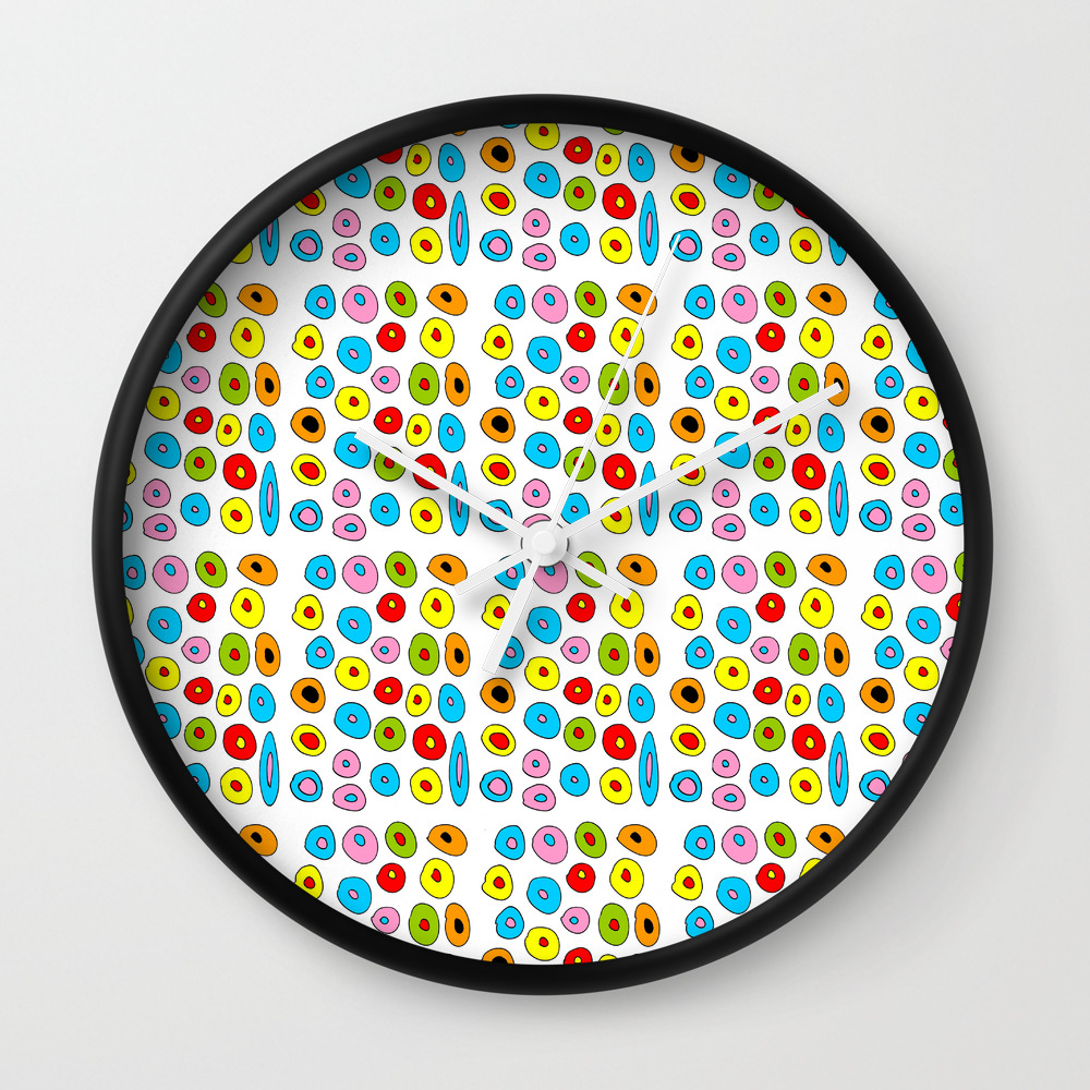 Multicolor 3 Polka Dot Polka Dot Pattern Dot Polka Circle Disc Point Abstract Kitsch Wall Clock