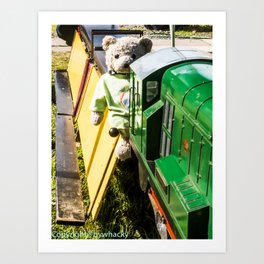 JoJo Bear Train Driver Art Print | Color, Train, Teddy, Photo, Designbywhacky, Bywhacky, Steambywhacky, Digital, Teddybear 
