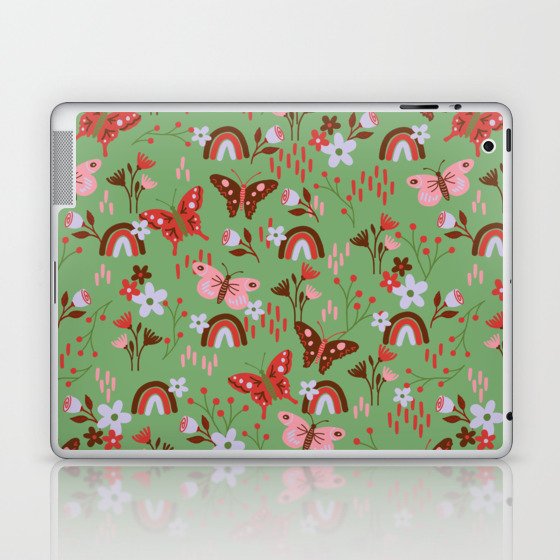 Rainbows & Wings (Green) Laptop & iPad Skin