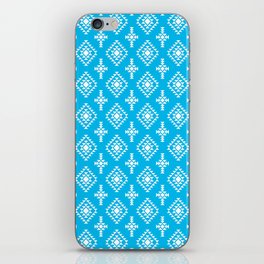 Turquoise and White Native American Tribal Pattern iPhone Skin