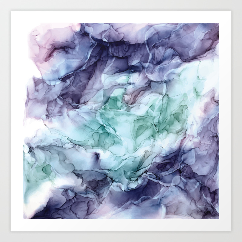 Growth Abstract Botanical Fluid Art Painting Art Print By Elizabethschulz Society6