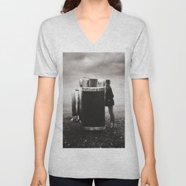 Looking Through Time V Neck T Shirt