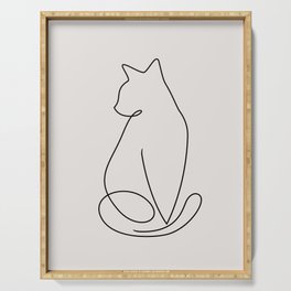 One Line Kitty Serving Tray