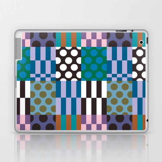 Colorful Checked Patterns \\ Muted Color Palette Laptop & iPad Skin