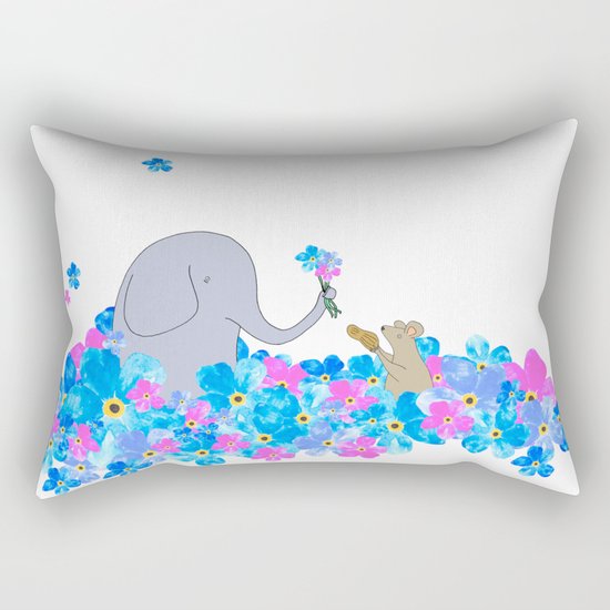Friends In The Forget-me-nots Rectangular Pillow