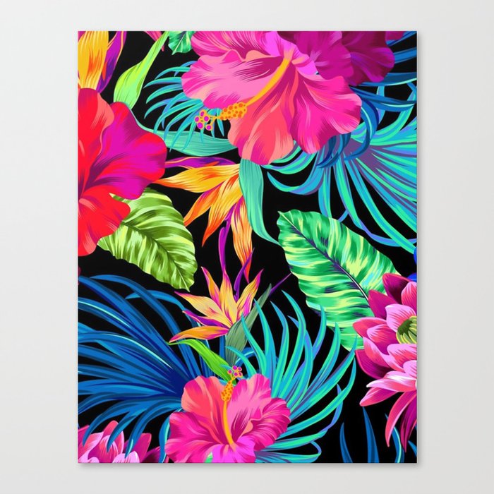 Drive You Mad Hibiscus Pattern Canvas Print