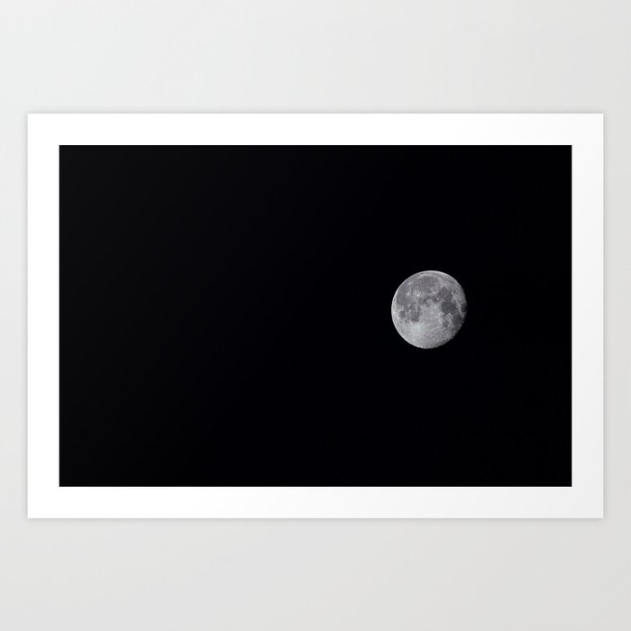 Lonely Waxing Gibbous Moon Art Print