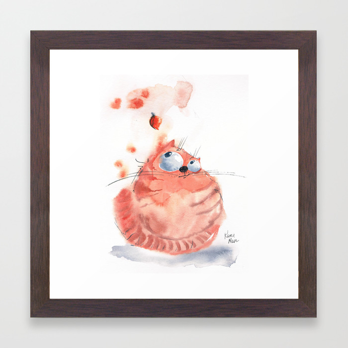 Autumn Cat Framed Art Print By Main Society6