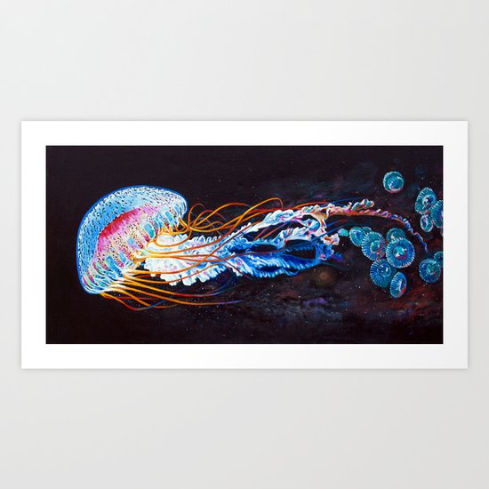 Nebula Jellyfish Art Print