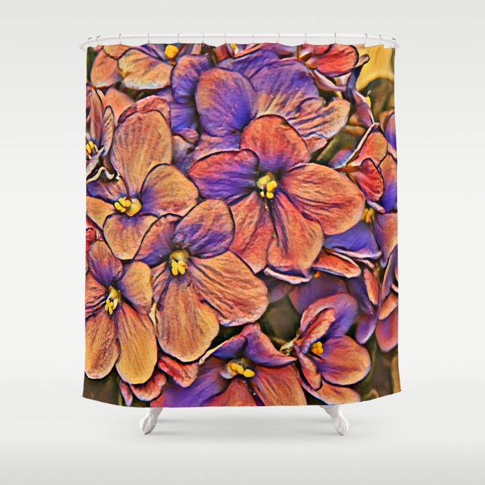 Bundle of Violets Shower Curtain by Narrative Connections Society6
