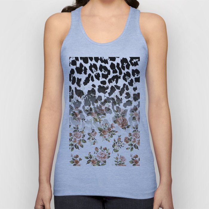 Abstract black white brown floral animal print Tank Top