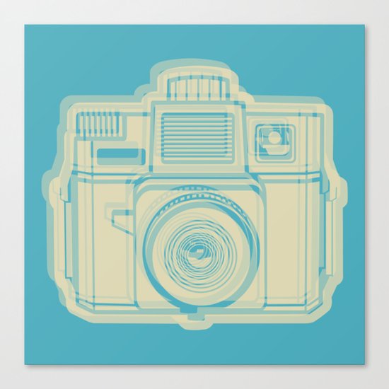 I Still Shoot Film Holga Logo - Turquoise/Tan Canvas Print