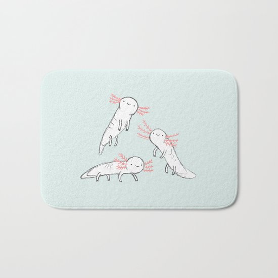 Three Little Axolotls Bath Mat