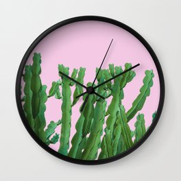 Pink Italian Cactus Wall Clock