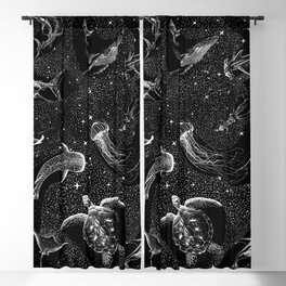 Cosmic Ocean (Black Version) Blackout Curtain