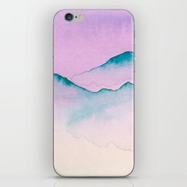 Blue Top Mountains In Pink iPhone Skin