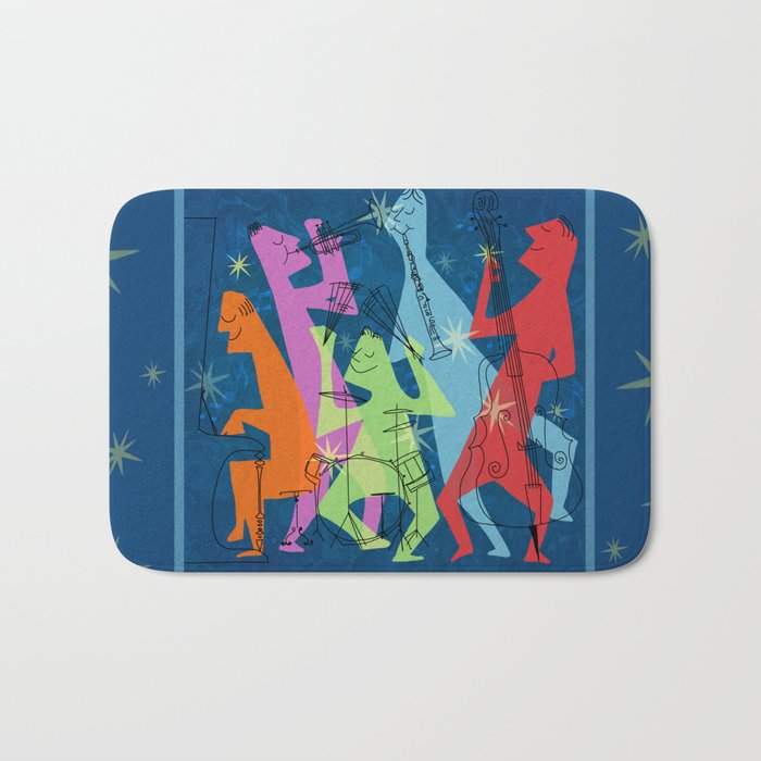 Mid-Century Modern Jazz Band Bath Mat