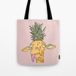 Pineapple giraffe Tote Bag | Digital, Funny, Illustration, Animal 