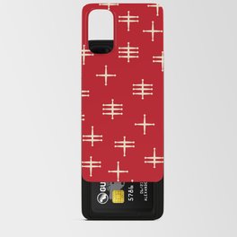 Seamless abstract mid century modern pattern - Red and White Android Card Case