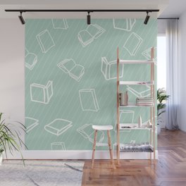 Hand Drawn Pattern with Books Wall Mural