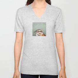 Song Sparrow Portrait V Neck T Shirt