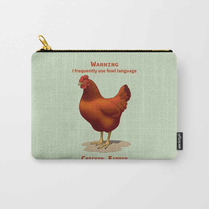 Funny Rhode Island Red Hen Fowl Language Chicken Farmer Carry-All Pouch