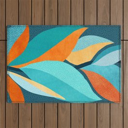 Abstract Tropical Foliage Outdoor Rug
