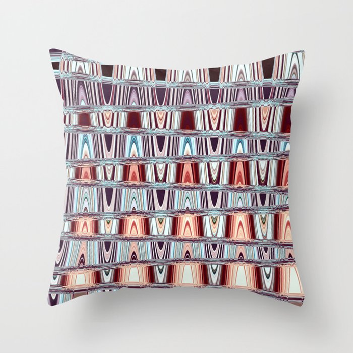 Purple And Pink Line Art Abstract #12 Throw Pillow