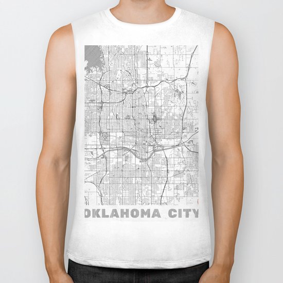 Oklahoma City Map Line Biker Tank