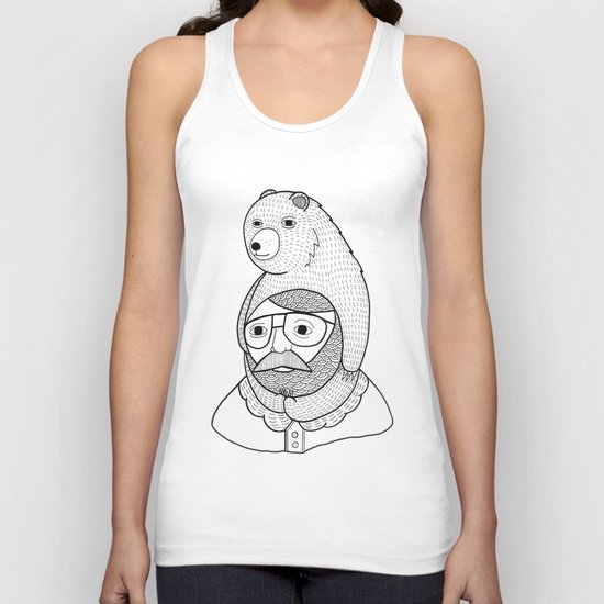 On how baby bears are often used as winter hats Unisex Tank Top