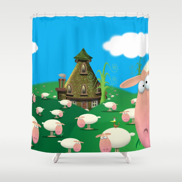 Sheep,Sheep and more Sheep Shower Curtain