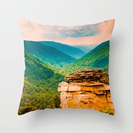 West Virginia Blackwater River Valley Print Throw Pillow