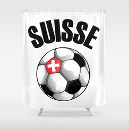 Suisse Switzerland Football - Swiss Soccer Ball Shower Curtain