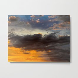 A Storm Cloud Sunset - Sunset Storm Photography Metal Print | Photo, Sunset, Thunderstorm, Colorful, Sky, Landscape, Rain, Stormphoto, Nature, Skies 