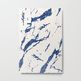 Marble Texture - Blue Metal Print